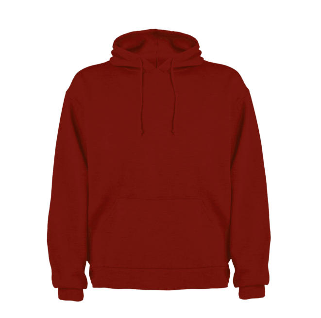 SUDADERA CERRADA CON GORRO ROJA